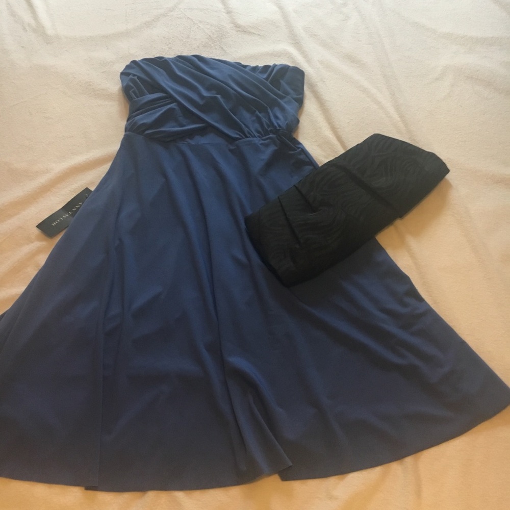 NEW Ann Taylor blue strapless dress